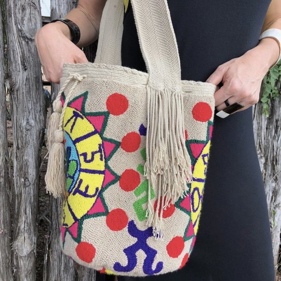 Zodiac Colombian Wayuu Bucket Bag Virgo Capricorn - Picture 3 of 8